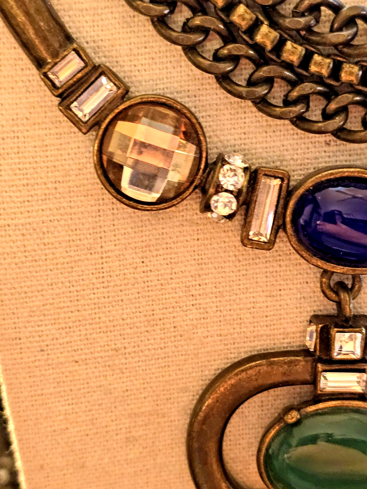 LOFT - STATEMENT NECKLACE DARK CHAIN MULTICOLOR S… - image 3