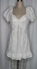 NWT FOREVER 21 WOMEN'S OFF SHOULDER EYELET DRESS WHITE XL 