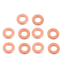 10 Pcs 6mm x 10mm x 1mm Flat Ring Copper Crush Washer Sealing Gasket Fastener