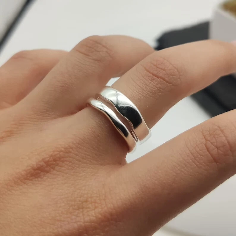 925 Sterling Silver Ring Handmade Designer Women Band Thumb