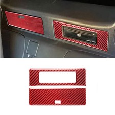 Cubierta de panel de DVD y caja de almacenamiento de fibra de carbono roja 2 piezas para Nissan 350Z 2003-2009