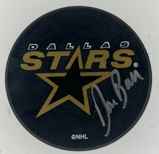 Dave Barr Signed Autographed Dallas Stars Logo Puck