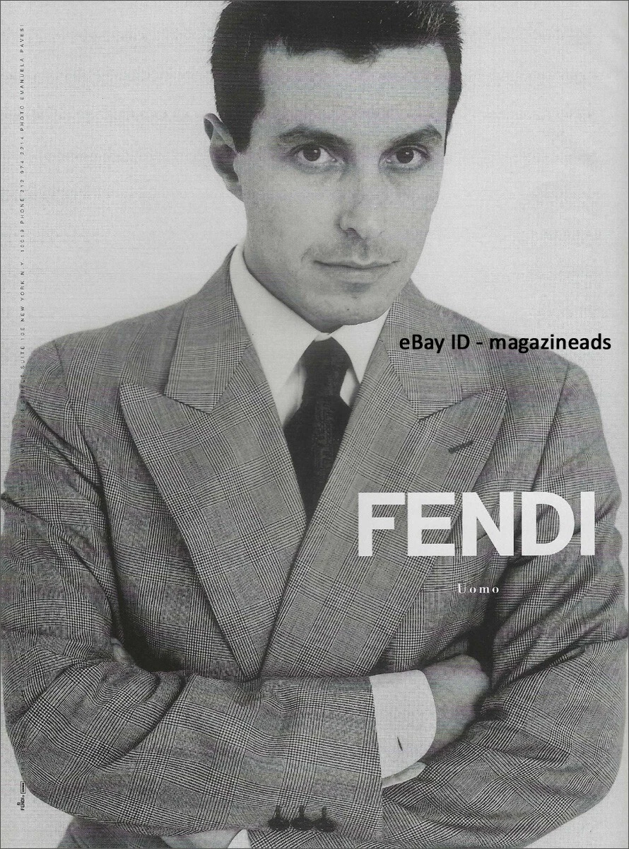 vintage FENDI UOMO 1 PAGINA STAMPA ANNUNCIO PRIMAVERA 1996 GIORGIO GUIDOTTI