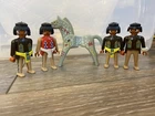 Vintage 1974 Playmobil Geobre Native American Lot 4 Figures 1 Horse