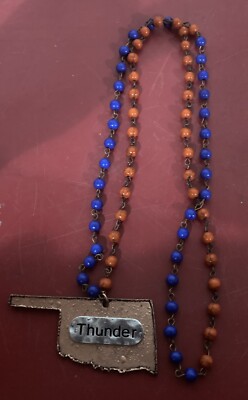 Vintage Look OKC Thunder Beaded Copper Necklace *S