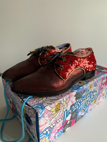 Irregular Choice Mighty Fine zapatos Reino Unido 5 UE 38 NUEVO lentejuelas rojas Nuevo en caja dorado metálico - Imagen 2 de 10
