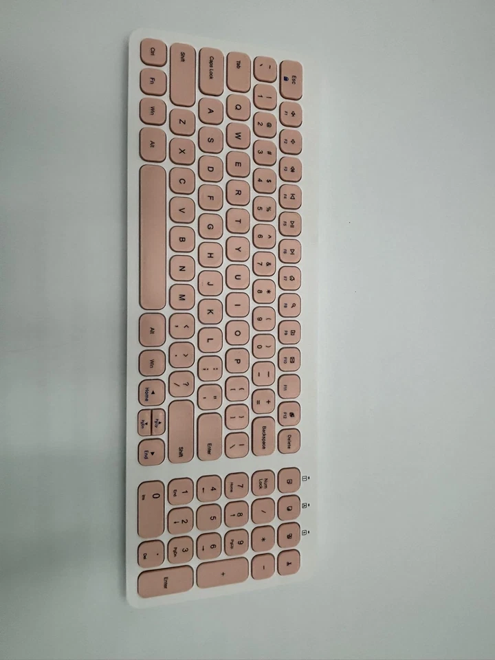 Wireless Ergonomic Keyboard and Mouse Combo, Pink 2.4G USB - Image 3 of 4