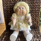 VTG Cabbage Patch Kid~Blonde Loopy Hair~Blue Eyes~tongue out~Crayon
