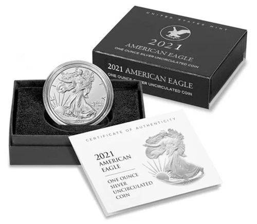 2021-W T2 Burnished American Silver Eagle w/ OGP - A381