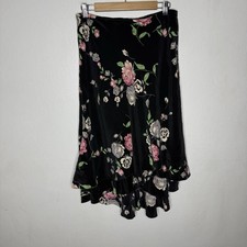 Lauren Ralph Lauren Black Pink Silk Layered Hi Low Midi Fairy Skirt Womens 4P