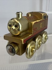 Gold Thomas Edition Thomas the Train Wooden Railway Friends Rare 2003 As Is