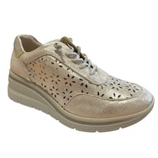 Pitillos 11.112 Gold Leather Wedge Shoes