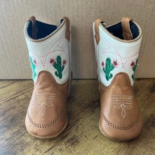 Boot Barn Girls Toddler 3.0 Brown/Pink Embroidery Coctus Cowgirl Boots 