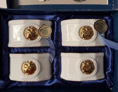t Limoges Set of 4 Napkin Holders Casa Elite Athena White Valenti Italy