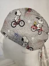 Cycling Snoopy - Surgical Scrub Hat - Unisex