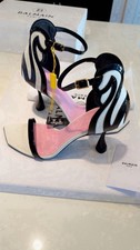 Balmain Women s Leather Colorblock Strappy Bu...