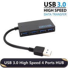 USB 3.0 Hub 4 Port High Speed 5Gbps Multi Splitter Adapter for PC Laptop Windows