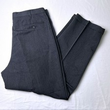 Chaps Ralph Lauren Mens Pleated Cuffed Dress Trousers Size 36x30 Gray Office