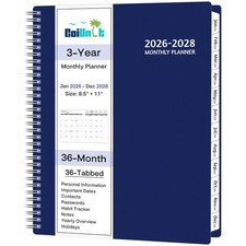 Monthly Planner 2026-2028, 36 Months Calendar Planner 2026-2028 from Jan 2026...