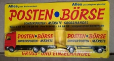 Vintage POSTEN BÖRSE Diecast Mercedes NEW Semi Truck Tractor Trailer Toy Germany