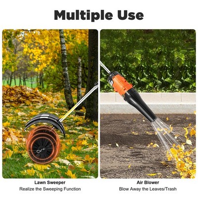 Lawn Sweeper Push Leaf Grass Collector Air Blower Gasoline Powered Drive 52cc US