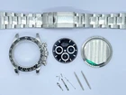 40mm stainless steel watch kit+dial+hands+strap For 4131 7750 4130 movements
