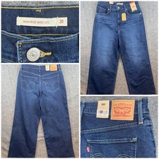 Levi's Womens High Rise Wide Leg Crop Dark Wash Size 31x27 NEW