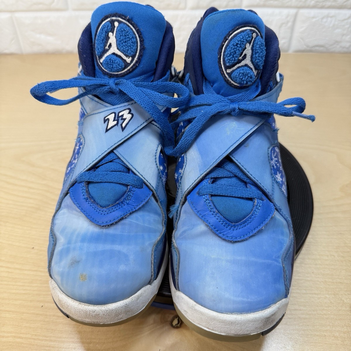 blue and white snowflake jordans