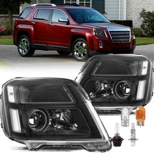 Headlight for GMC Terrain 2010-2015 Halogen OE Left Right Pair w/Bulbs Black