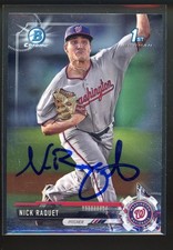 2017 Bowman Chrome NICK RAQUET Signed Card autograph auto CARDINALS FUNNY