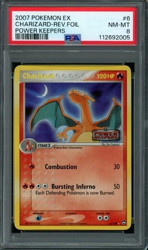 Charizard 6/108 Power Keepers Reverse Holo PSA 8 NM-MT NEAR MINT CLEAN!