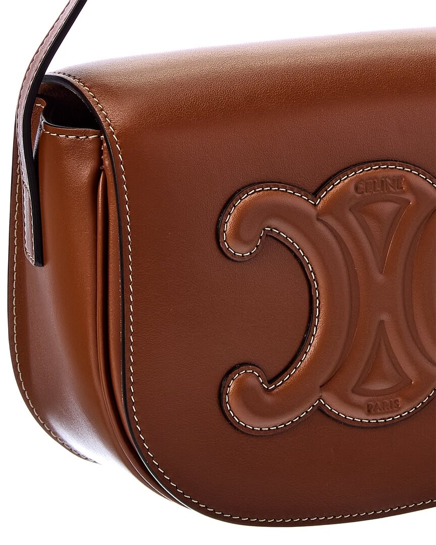 Celine Folco Cuir Triomphe Leather Shoulder Bag Women's