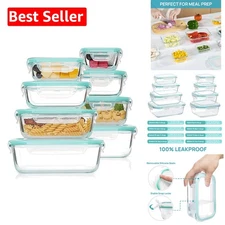 Crystal-Clear Glass Food Storage Container Set - Airtight Lids, Stackable Design