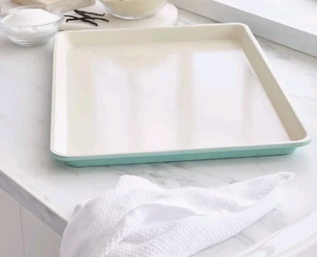 GREENLIFE ~ Cerámica ~ Antiadherente ~ Hoja de Galletas para Hornear de Acero de 13" x 18" ~ VERDE Foto 2 de 4