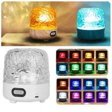Ocean Wave Projector Lamp Rechargeable 16 Colors LED Night Light With Speaker