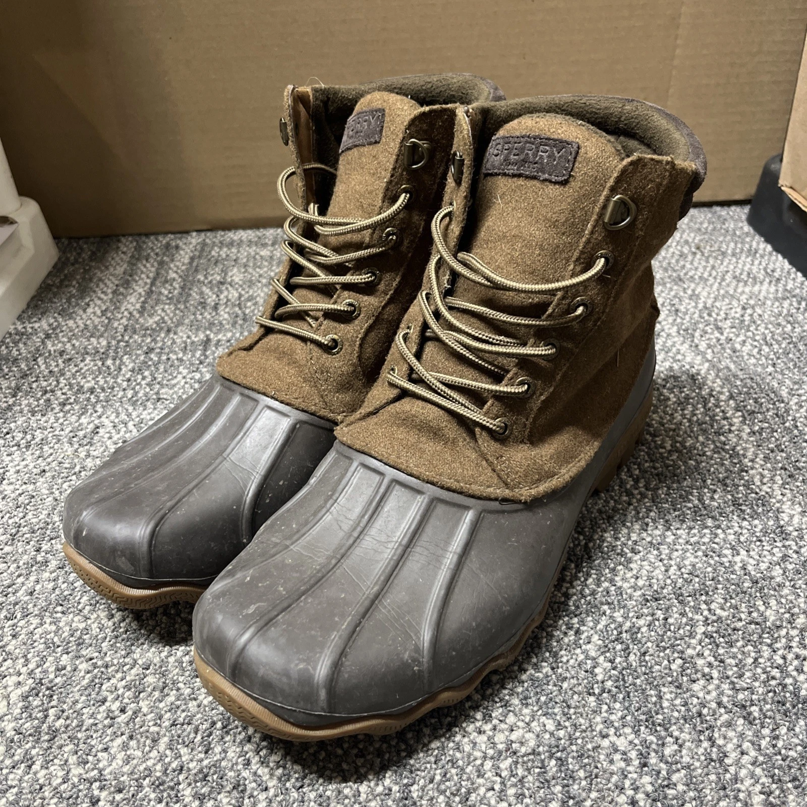 Sperry Top-Sider Waterproof Leather Boots Men's Size 11 USA Brown Tan Tall