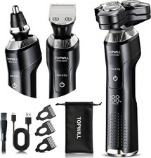 Men's 3-in-1 Electric Shaver: Wet/Dry, USB-C, Face/Beard/Nose