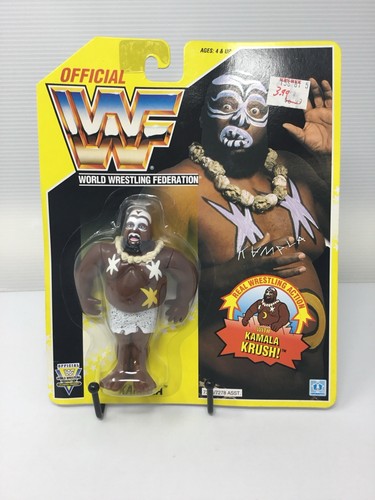 KAMALA Hasbro WWF Yellow Card Series 7 1993 MOC Vi...