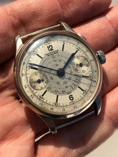 Landeron Hahn Chronogtaph Working For Parts Repair Jumbo Stopwatch