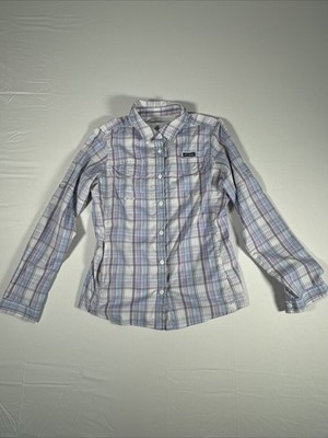 Columbia Women s Medium Shirt Long Sleeve Button Down Omni Shade Sun Protection