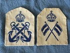 ROYAL NAVY WW2 PETTY OFFICER & SIGNAL YEOMAN PRINTED CLOTH BADGES PATCHES NAVAL