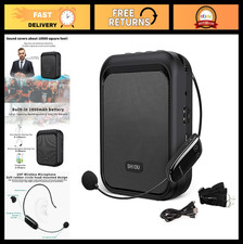 Portable Mini Voice Amplifier with Wireless Microphone Headset - 10W PA System f