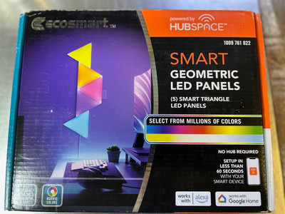 Hampton Bay Smart Geometric LED Panels 5 Triangles Full Color Spectrum Dimmable