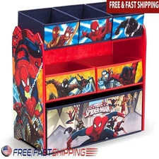 Spider-Man Kids Multi-Bin Toy Organizer Storage Unit 3 Shelves Perfect Playroom