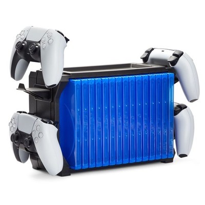 Video Game Storage Stand Blu-Ray And Game Cases Fits 4 Controllers Holds 15