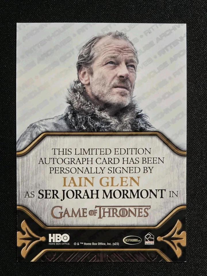 Juego de Tronos 2023 arte e imágenes legado Iain Glen Jorah Mormont automático Foto 2 de 2