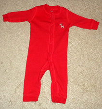 Carters Baby Boys Christmas Reindeer Romper Red Long Sleeve Size 3 Months NEW