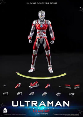 ThreeZero Ultraman (Anime Edition) 1 6 Scale Action Figure, Multicolor