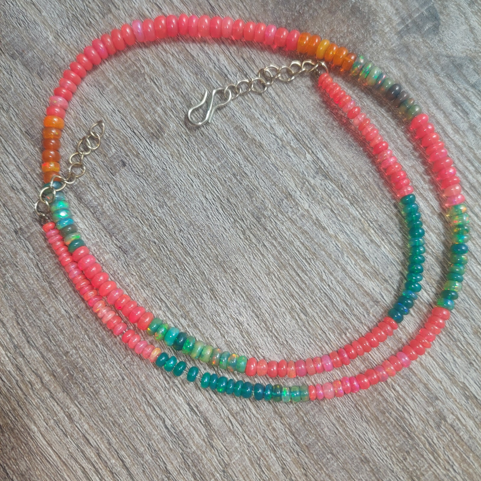 Multi-colored beaded Opal Necklace - image 9