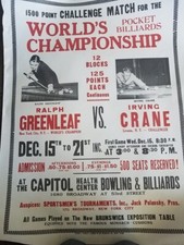 Ralph Greenleaf VS. Irving Crane Exhibition Poster